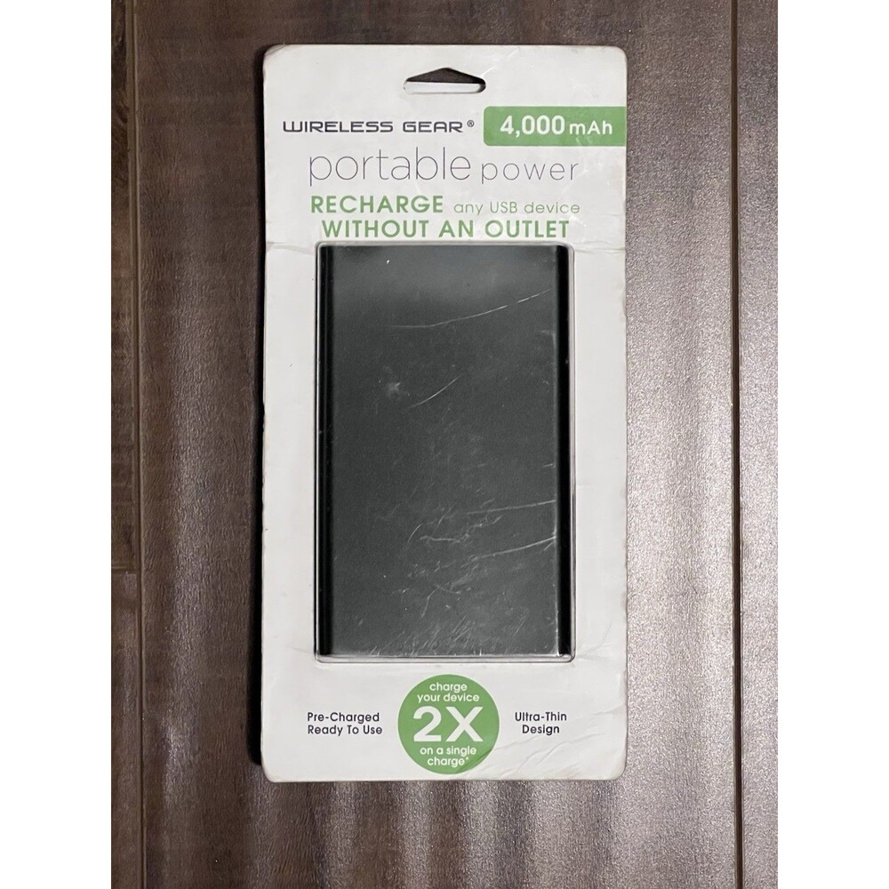 Wireless Gear 4,000 mAh Portable Power Recharge Any Device Without On Outlet